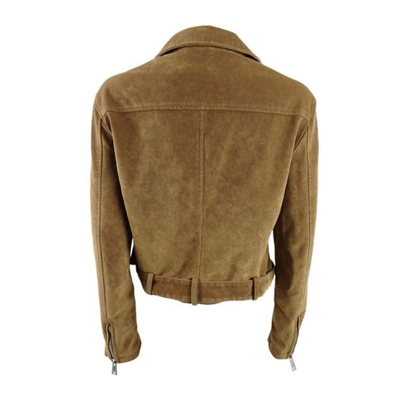 Levi's Women's Belted Faux Suede Moto Jacket - Cognac - Picture 3 of 4